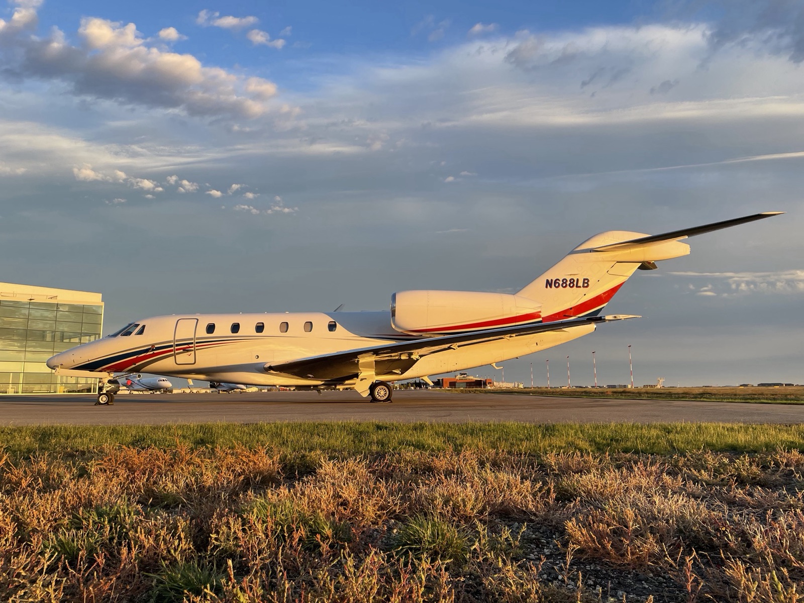 Cessna Citation X side profile at golden hour, sell your private jet to Jet Corp
